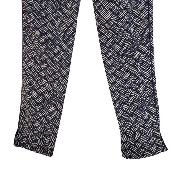 Cartonnier Geometric Woven Print Charlie Cropped Ankle Trouser Pants Blue Size 2 - Picture 6 of 12
